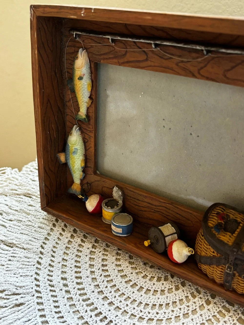 Fishing-Shadow Box Frame with 3-D detail.
